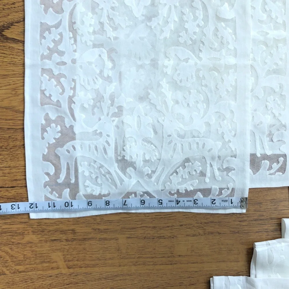 Antique Hungarian Buzsak Stag in the Woods Applique Lace Linen‎ Runner + Set